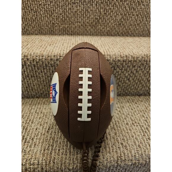 Vintage 90s Denver Broncos NFL Football Shaped Push Button Telephone Untested - Picture 3 of 10